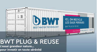 BWT PLUG&REUSE, l'unité mobile de recyclage des eaux usées en conteneur, disponible en essai pilote